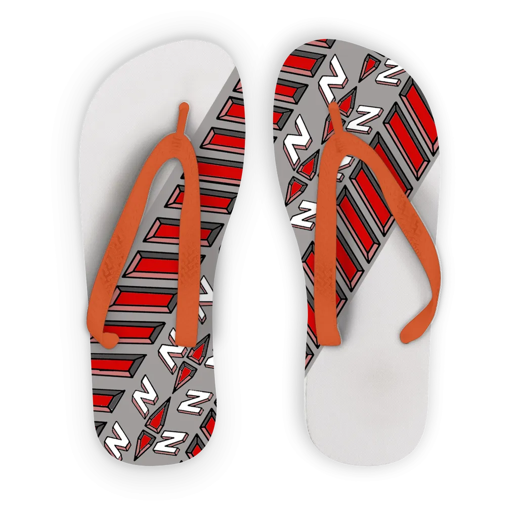 Red Tread Collection Adult Flip Flops