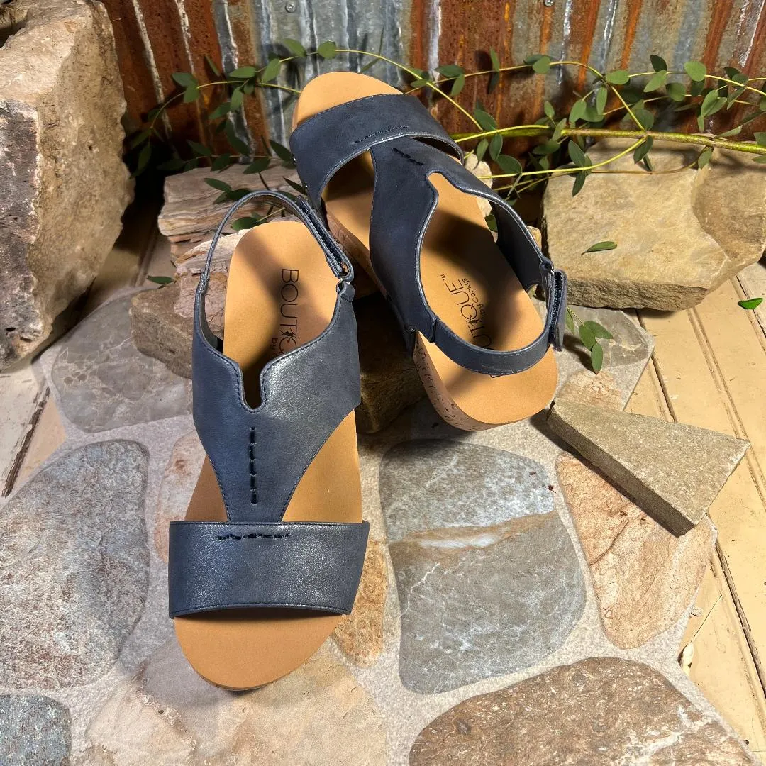 Refreshing Navy Wedge/Sandal