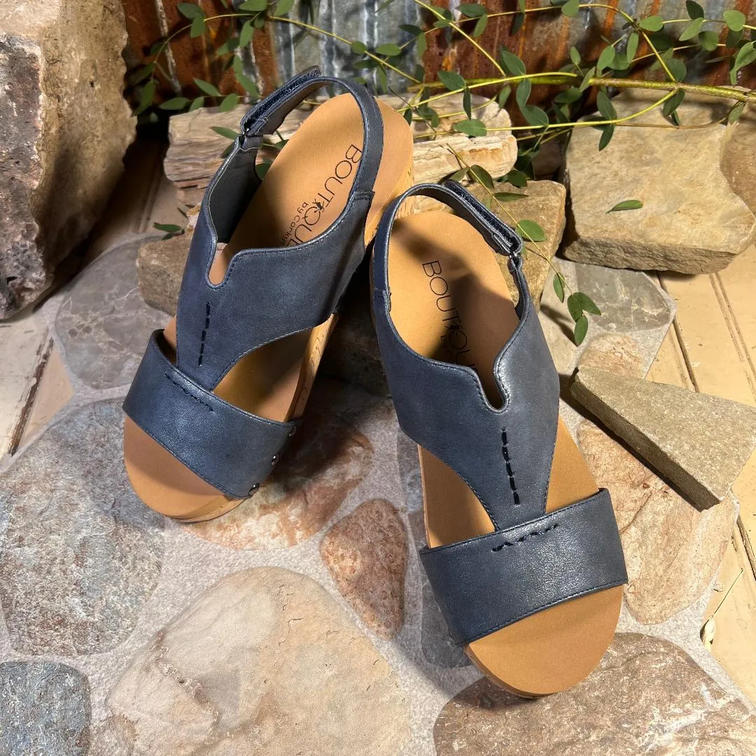 Refreshing Navy Wedge/Sandal