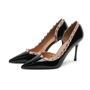 Rivet Detail Point Toe Stiletto Pumps