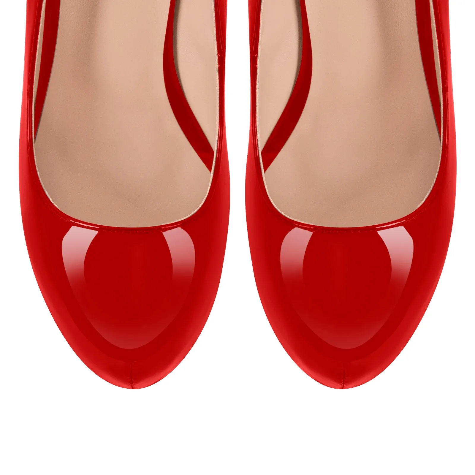 Round Toe Platform Stiletto High Heel Pumps