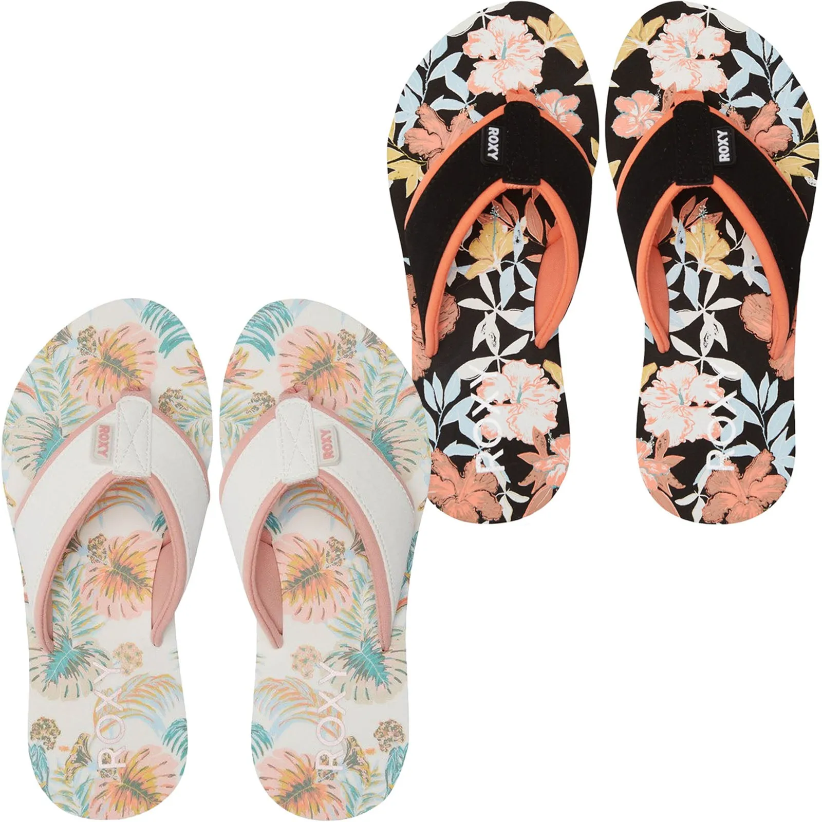 Roxy Womens Coastin Floral Flip Flops