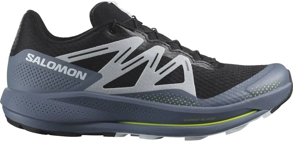 Salomon Men's Pulsar Trail Running Shoe, Black/China Blue/Arctic Ice, US 12 M