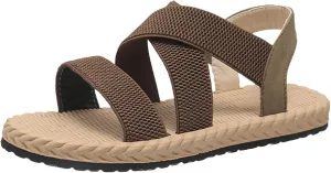 Sandals for Women Elastic Ankle Strap Sandals Vacation Comfortable Flat Sandals Summer Beach Open Toe Shoes