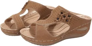 Sandals Women Comfortable Dressy Wedge Sandals Fashion Orthotic Slides Lightweight Athletic Slip On Orthopedic Slippers
