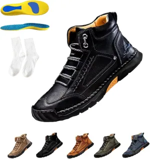 Sawbehind Mens Boots, Sawbehind Men's Comfortable Handmade Leather Boots, Arch Support, Waterproof, Spacious Toe Box Shoes