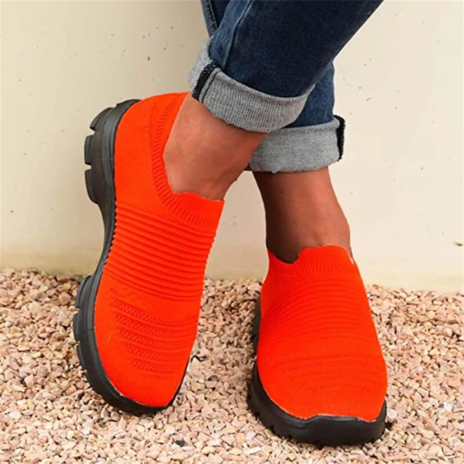 Shoes For Women Trendy Sneakers Slip On Running Shoes Lightweight Tennis Shoes Non Slip Fashion Breathable Gym Workout Shoes