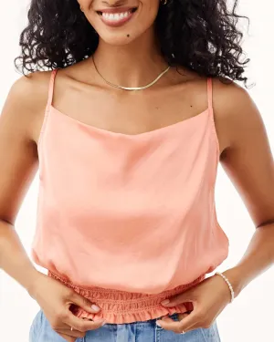 Smocked Waist Cami in Sunlit Coral | Sunlit Coral