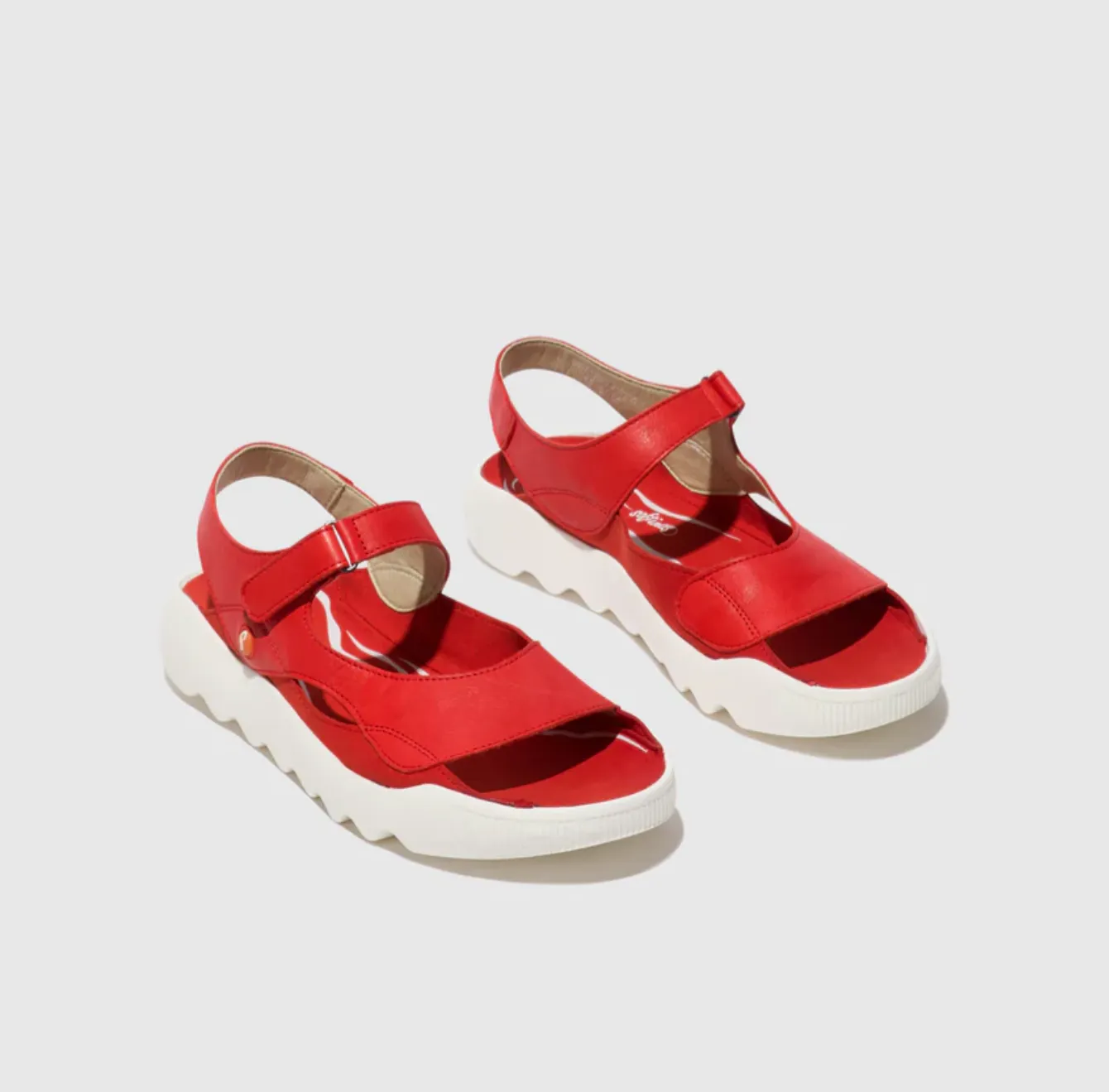 Softinos "Weal" Cherry Red - Leather Sandal