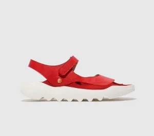 Softinos "Weal" Cherry Red - Leather Sandal
