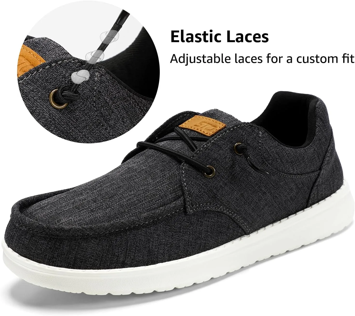 STQ Men's Lace up LoafersOrthopedic Ultralight Boat Casual Shoes with Arth Support
