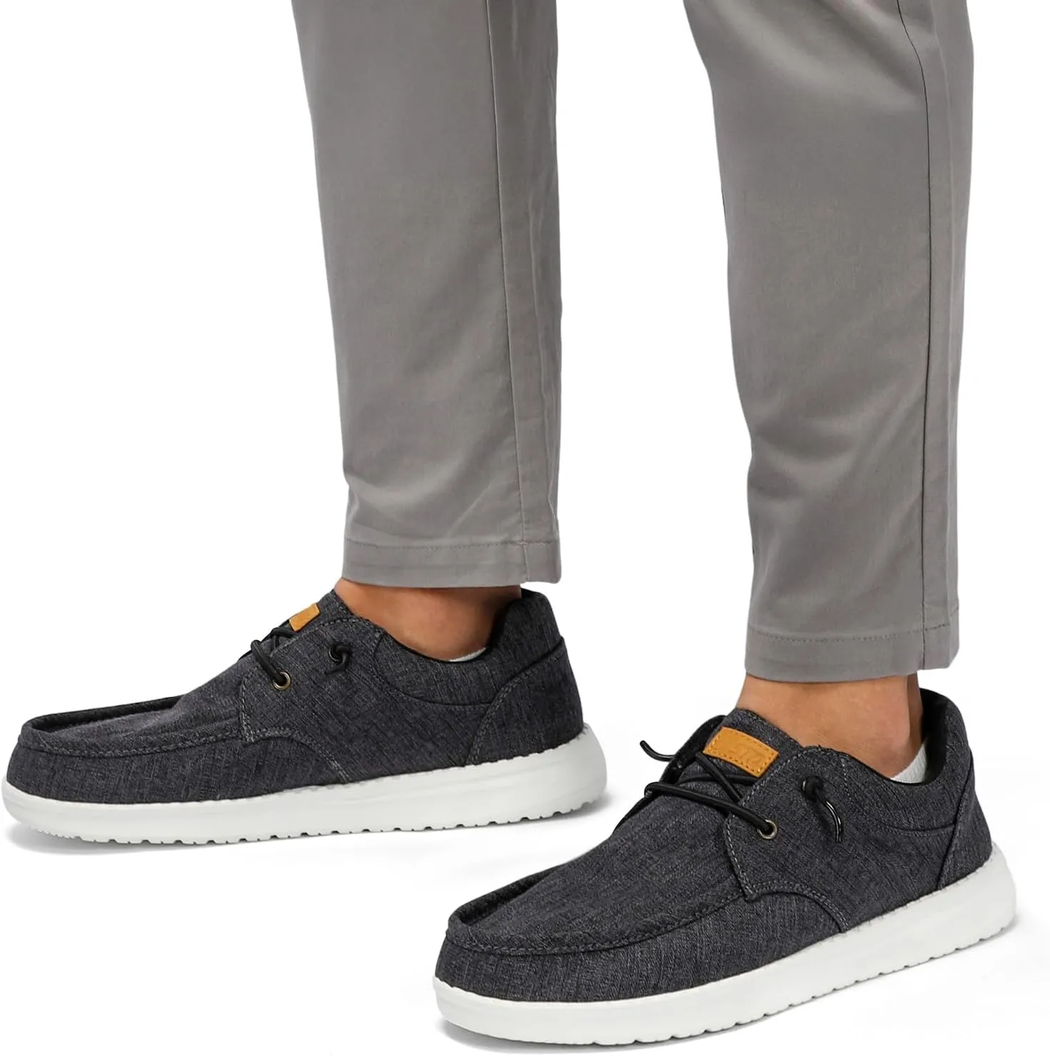 STQ Men's Lace up LoafersOrthopedic Ultralight Boat Casual Shoes with Arth Support