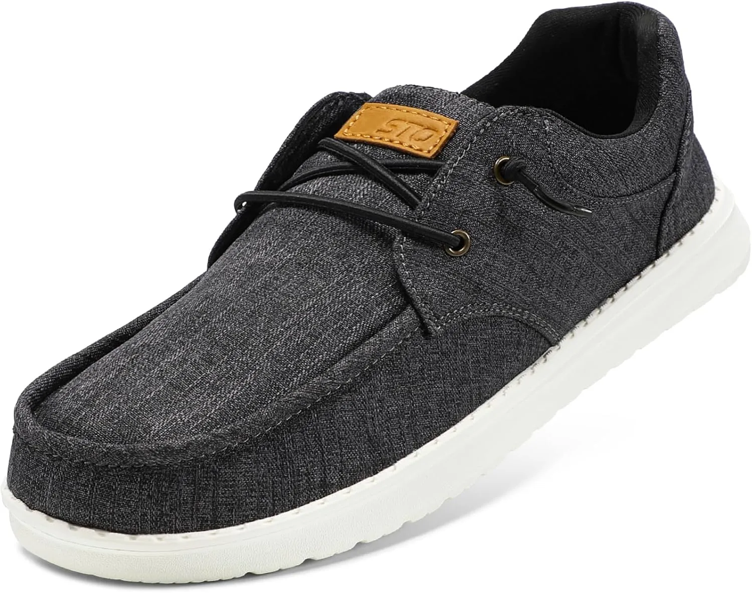 STQ Men's Lace up LoafersOrthopedic Ultralight Boat Casual Shoes with Arth Support
