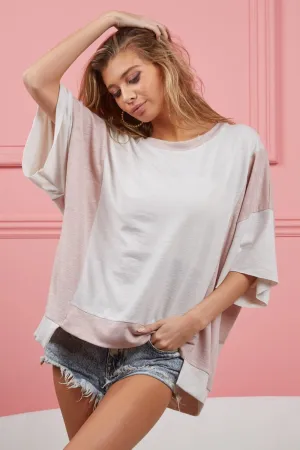 Stylish Color-Block Round-Neck Top