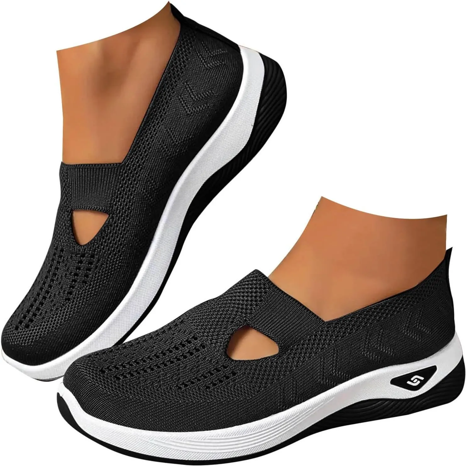 Summer Sandals for Women 2025 Dressy Orthopedic Walking Shoes Womens Woven Orthotic Breathable Walking Sneaker Non-Slip Arch Support Slip on Shoe