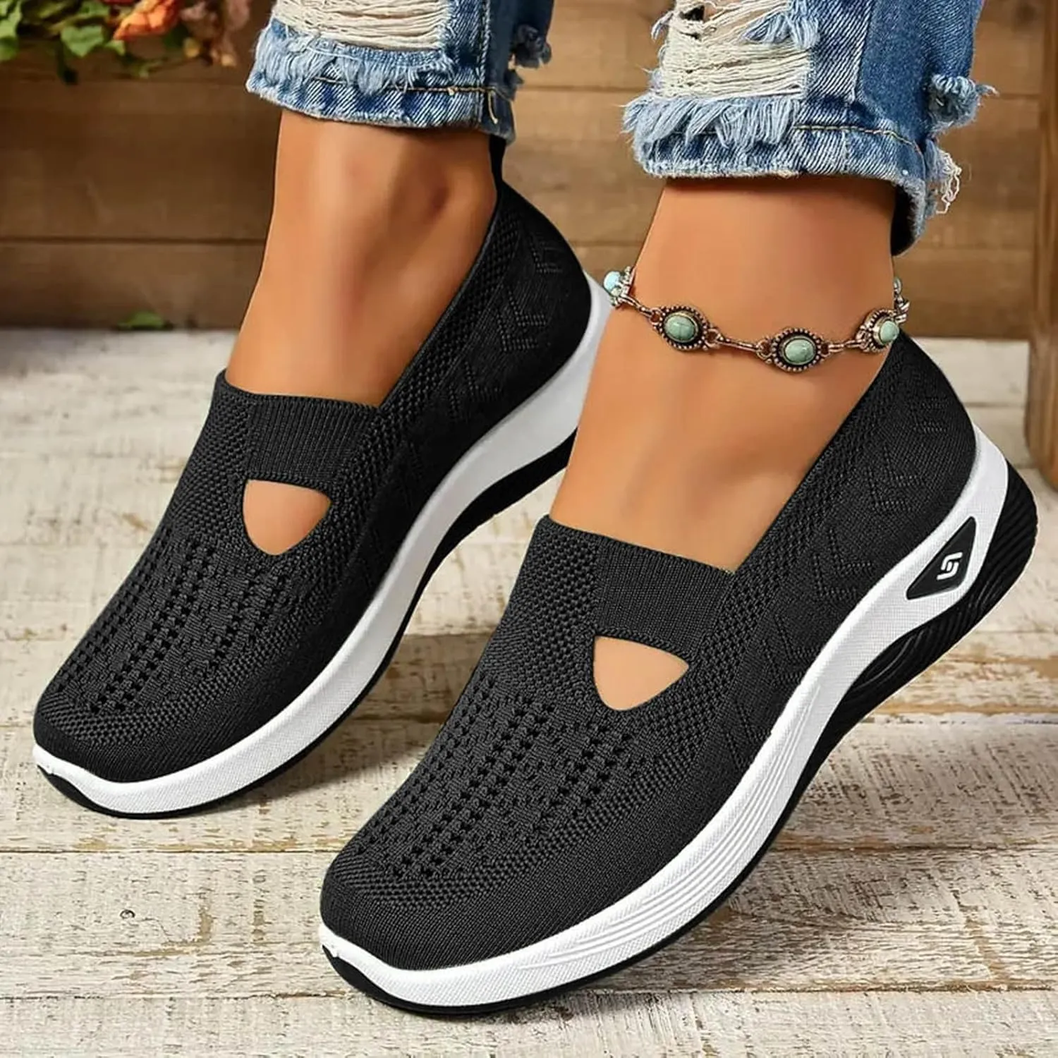 Summer Sandals for Women 2025 Dressy Orthopedic Walking Shoes Womens Woven Orthotic Breathable Walking Sneaker Non-Slip Arch Support Slip on Shoe
