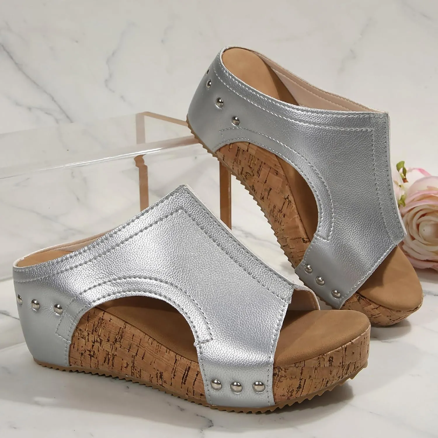 Summer Sandals for Women 2025 Wedge Orthopedic Wedge Platform Sandal Ankle Strap Open Toe Espadrilles Dressy Casual Boho Beach Ladies Wedges Shoes