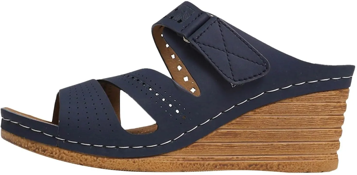 Summer Sandals for Women 2025 Women Fashion Platform Wedges Sandal Casual Comfortable Mid Heels Open Toe Espadrilles Sandals Dressy Slip on Shoes for Vacation
