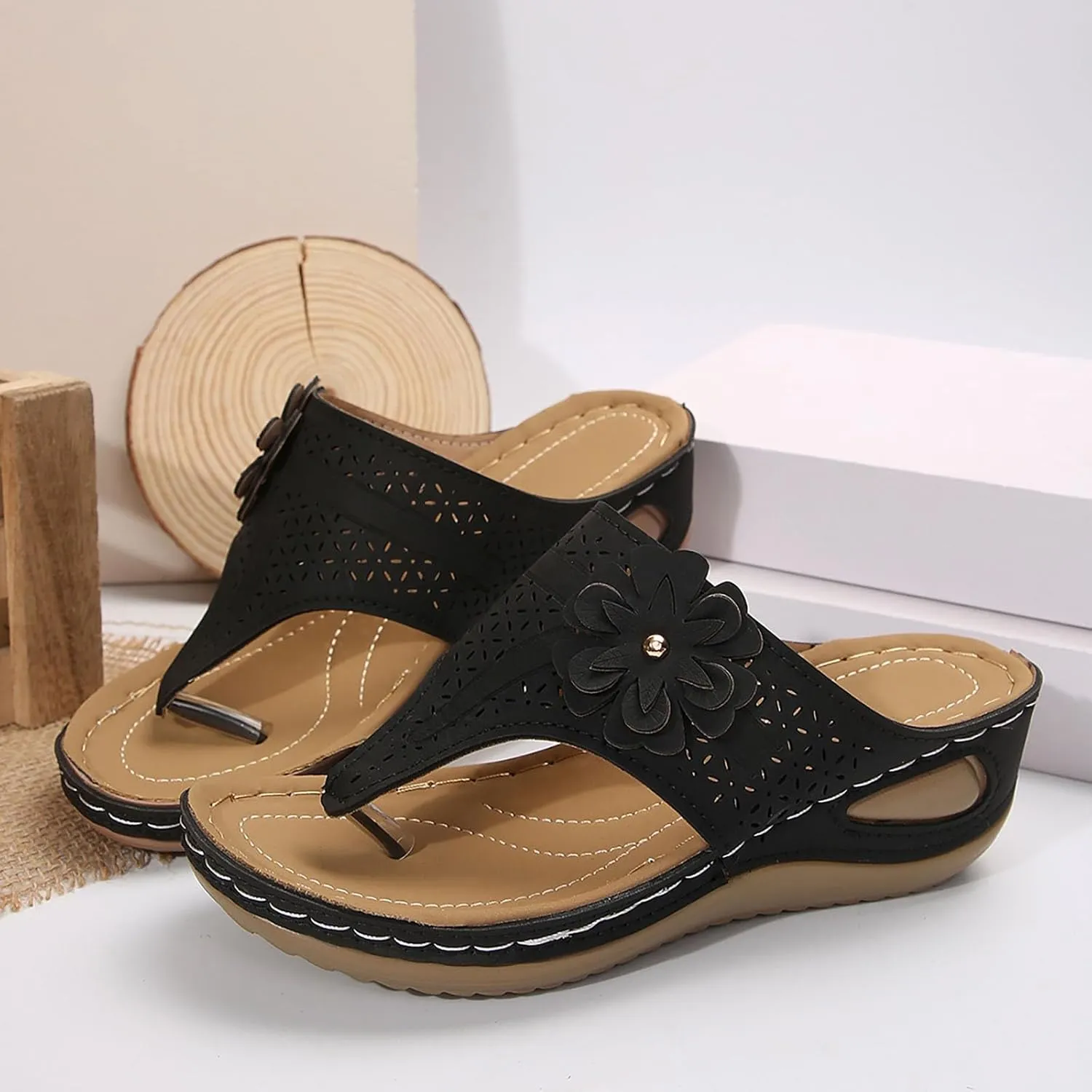 Summer Sandals for Women 2025 Womens Orthopedic Dressy Comfortable Sandal Arch Support Wedge Sandals Non Slip Flip Flops Shoes for Vacation Party