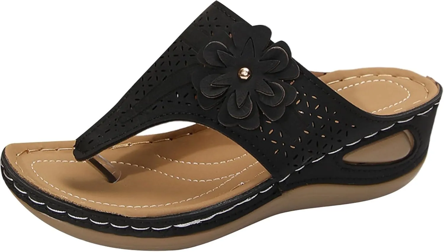 Summer Sandals for Women 2025 Womens Orthopedic Dressy Comfortable Sandal Arch Support Wedge Sandals Non Slip Flip Flops Shoes for Vacation Party