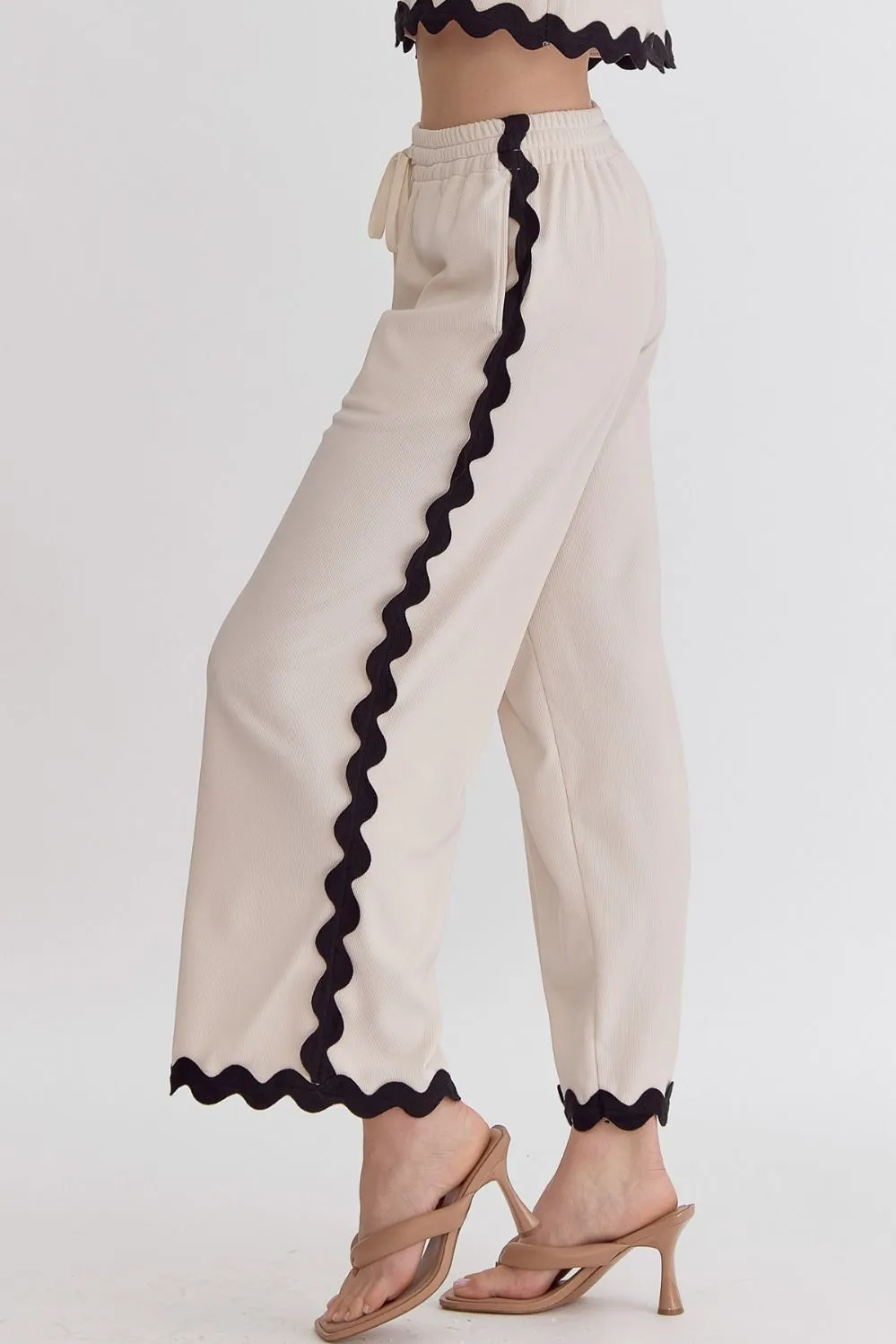 Swept Away Ecru Textured Pants