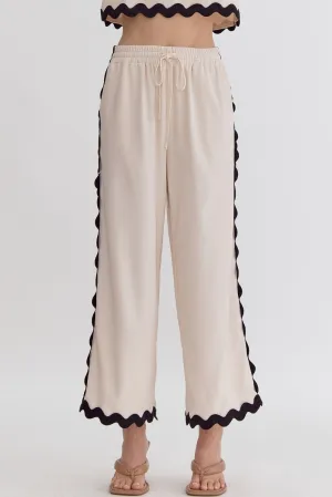Swept Away Ecru Textured Pants