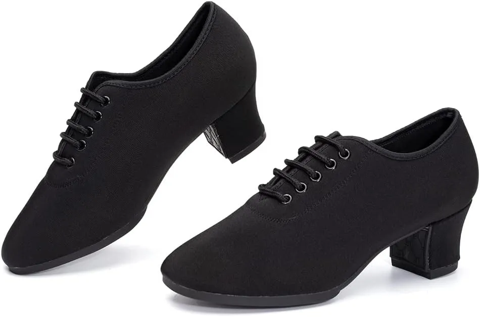 TINRYMX Women Modern Dance Shoes Lace up Ballroom Tango Foxtrot Waltz Professional Practice Latin Dance Shoes, Model LHD2805