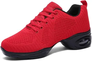 TINRYMX Women's Jazz Shoes Lace-up Sneakers Breathable Air Cushion Split Sole Athletic Walking Dance Shoes,Model-XL1902