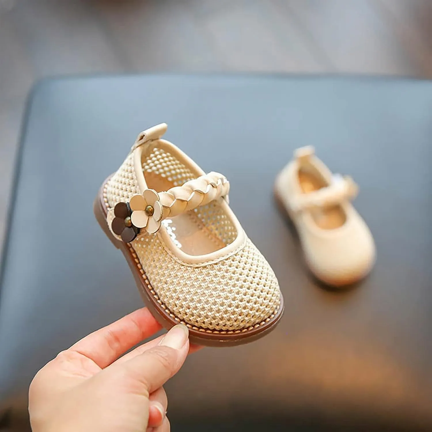 Toddler Kids Baby Girls Cute Light Weight First Walk Casual Shoes Toddler Sandals Size 5 Boy (Beige, 6 Infant)