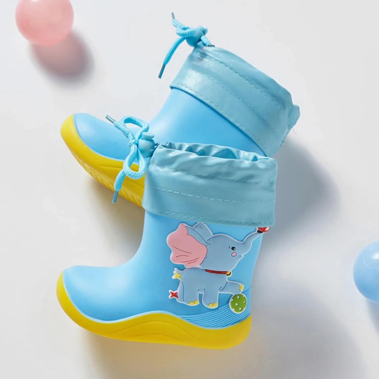 Toddler Rain Boots Kids Boys Girls Cute Cartoon Animals Waterproof Winter Summer Rainy Outdoor Anti-Slip Water Shoes
