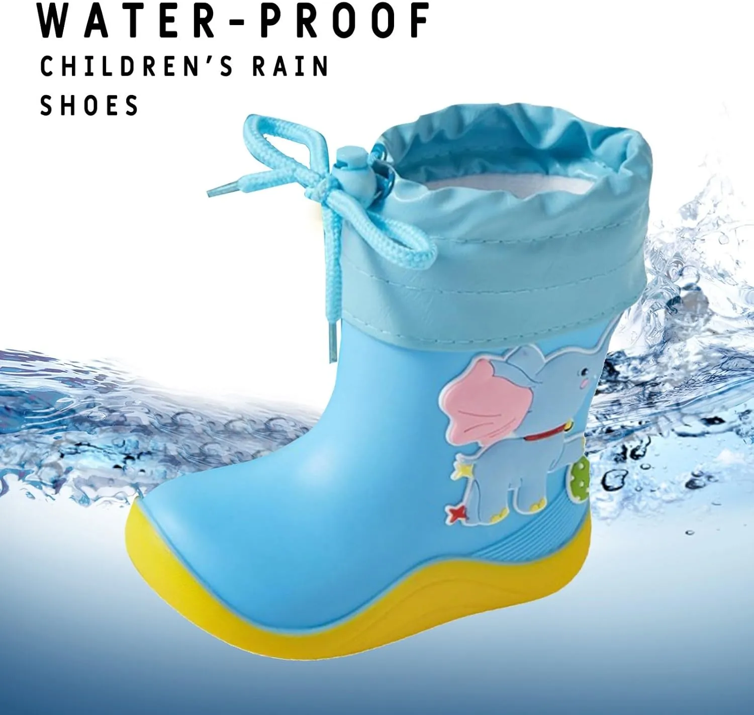 Toddler Rain Boots Kids Boys Girls Cute Cartoon Animals Waterproof Winter Summer Rainy Outdoor Anti-Slip Water Shoes
