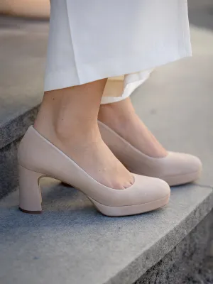 Unisa Malik nude semsket pumps med plat