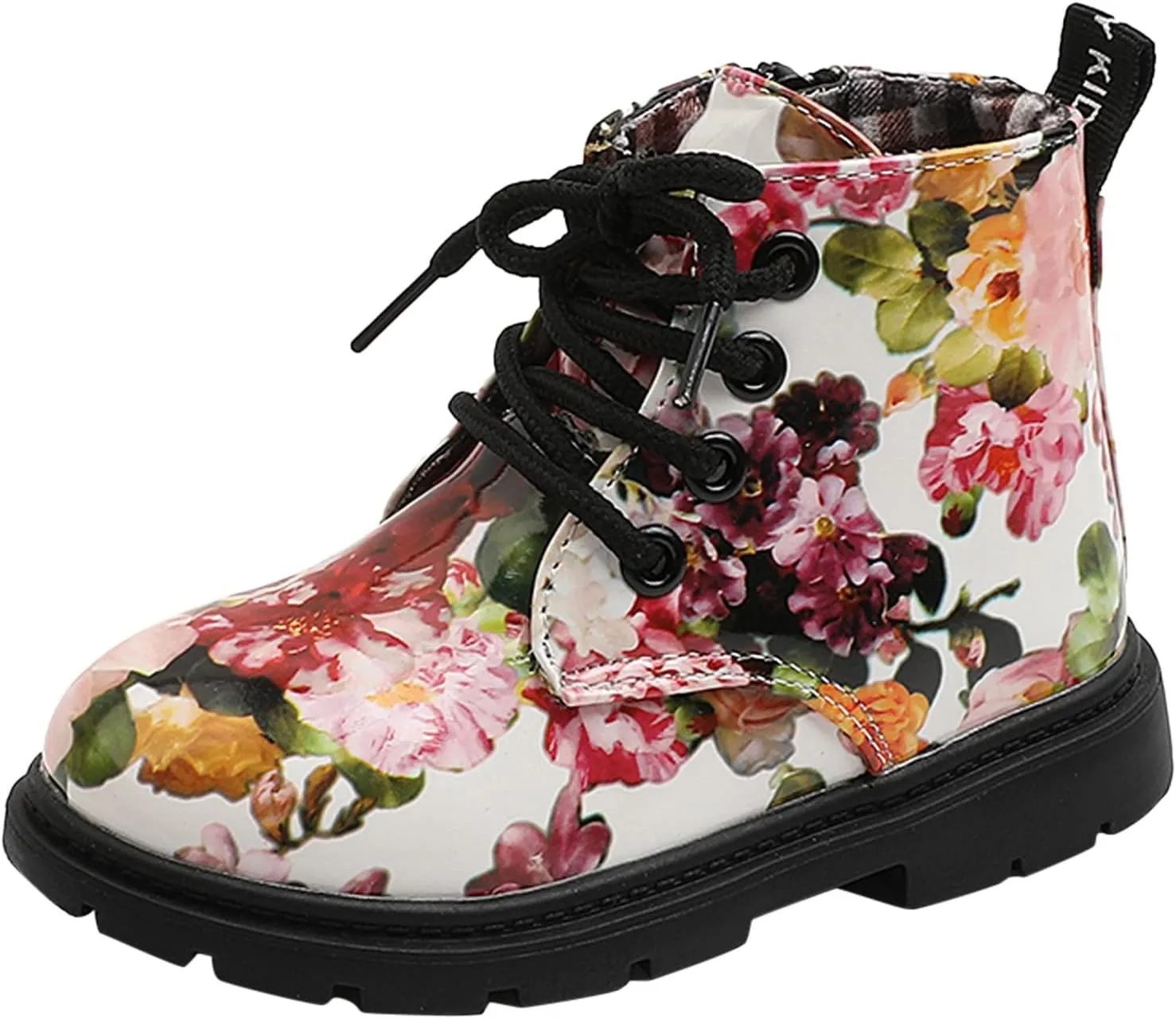 Unisex-Child Elastic Ankle Boots Kids Round Toe Chunky Low Heel Slip On Cute Lace Up Dress Booties Winter Shoes (A, 3-3.5 Years Toddler)