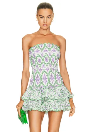 Vacay Time Eyelet Trendy Strapless Mini Dress