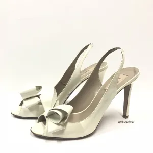 VALENTINO BOW PATENT LEATHER SLINGBACK PEEP TOE SIZE 40