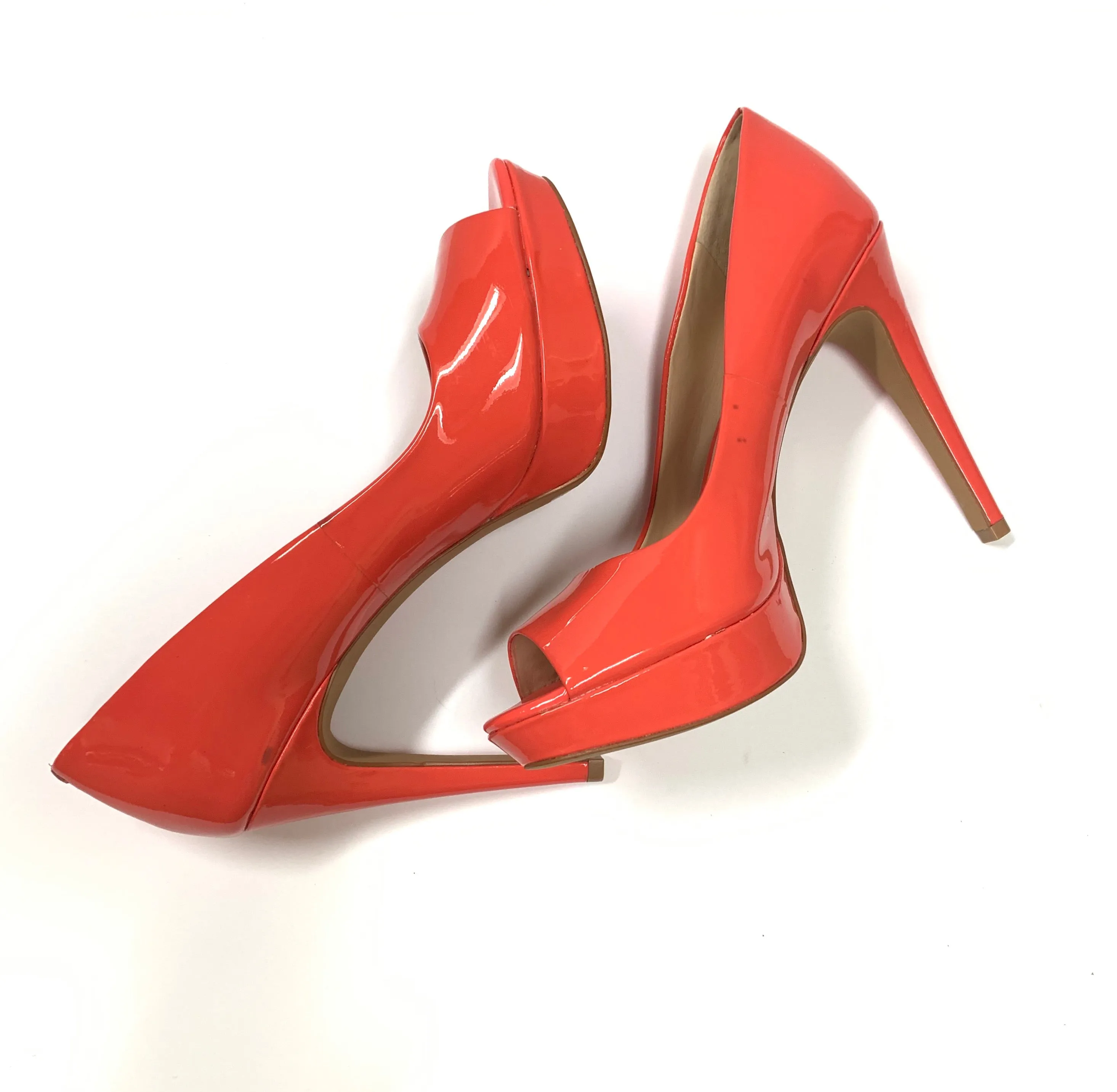 VINCE CAMUTO CORAL PATENT PEEP TOE PLATFORM HIGH HEELS PUMPS SIZE 10
