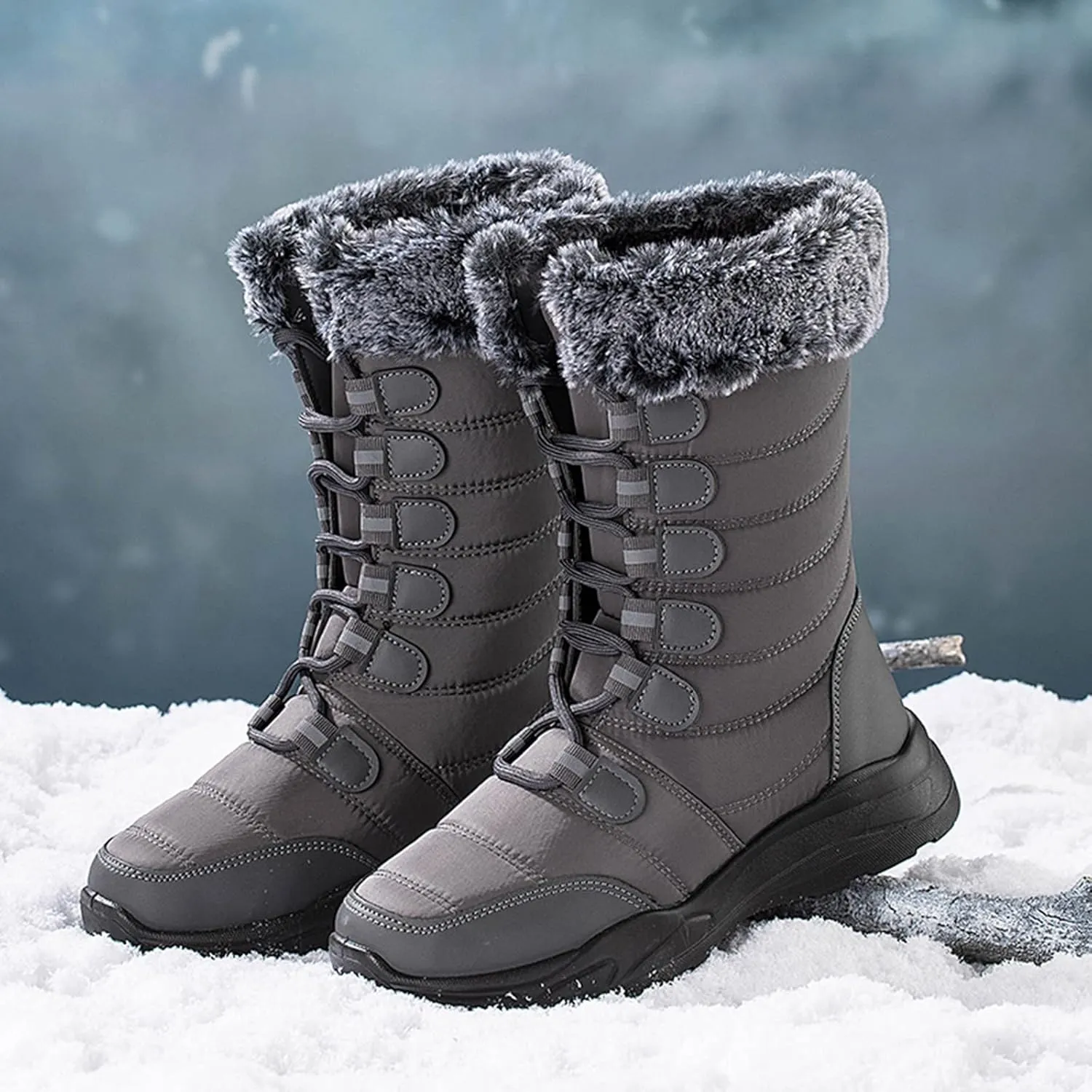 Waterproof Snow Boots for Women Insulated Snow Boot Women Low Waterproof Winter Boots Woman Woman Wide Calf Winter Boots Botas Largas De Invierno Para Mujer Con TacN