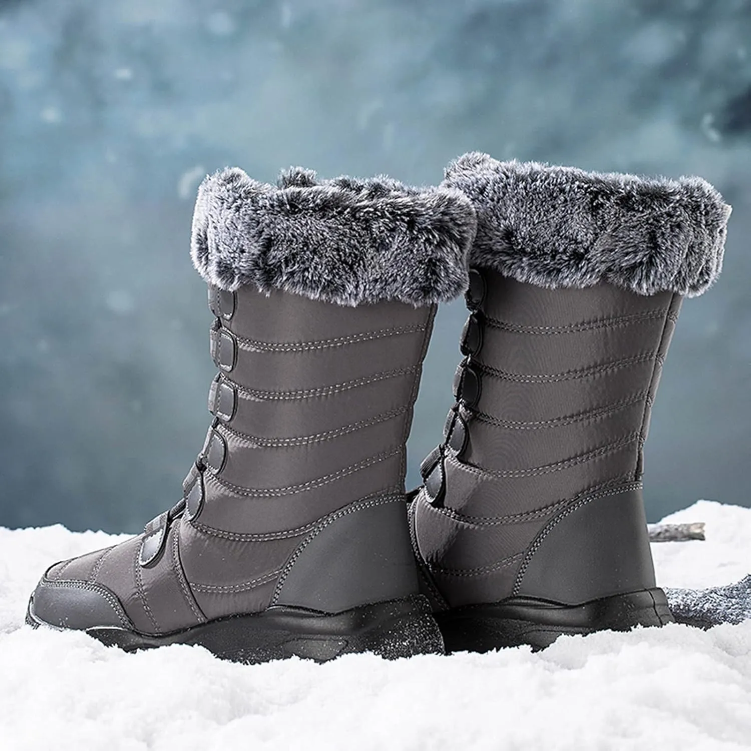 Waterproof Snow Boots for Women Insulated Snow Boot Women Low Waterproof Winter Boots Woman Woman Wide Calf Winter Boots Botas Largas De Invierno Para Mujer Con TacN