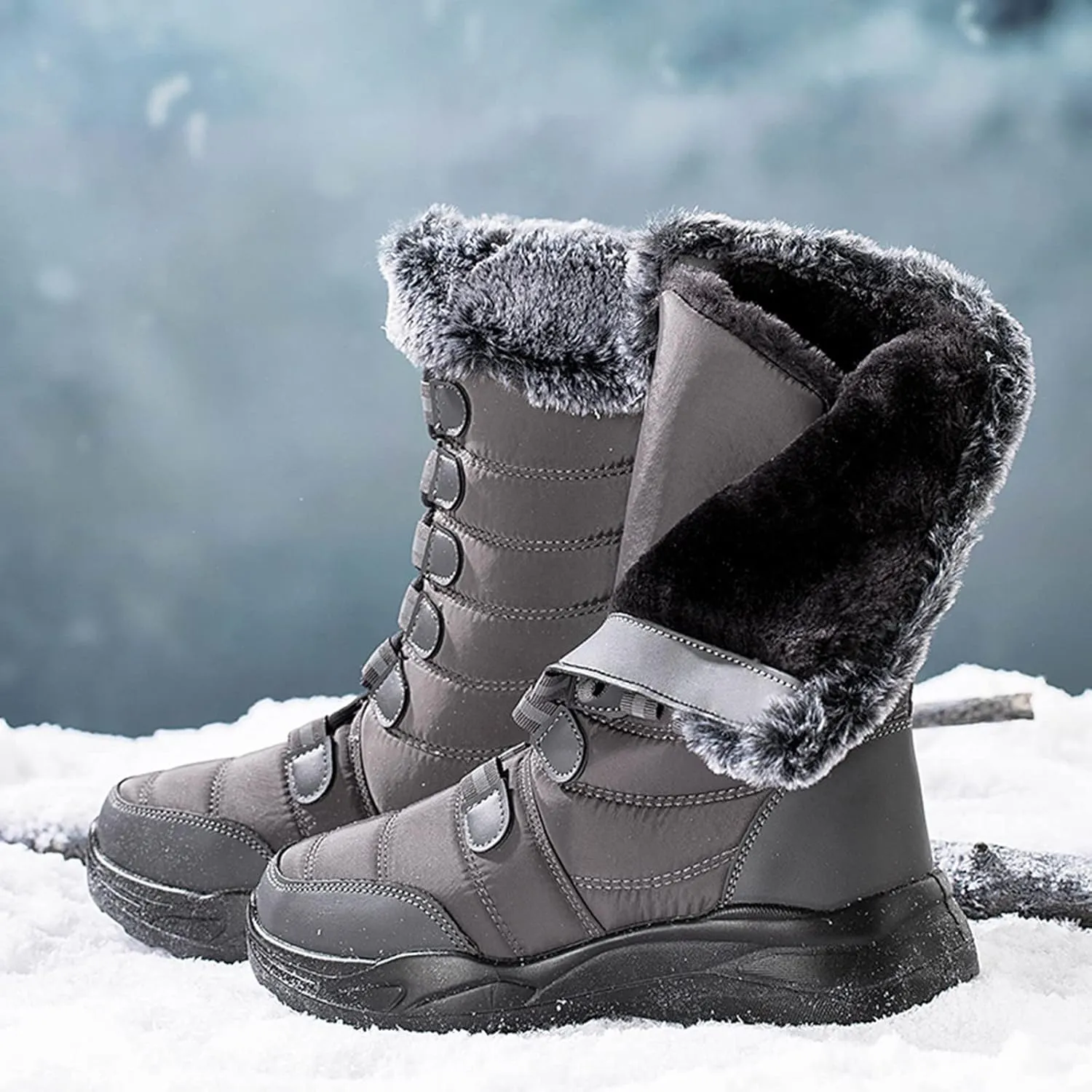 Waterproof Snow Boots for Women Insulated Snow Boot Women Low Waterproof Winter Boots Woman Woman Wide Calf Winter Boots Botas Largas De Invierno Para Mujer Con TacN