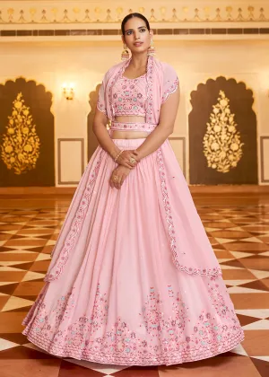 Wedding Reception Fanciable Pink Trendy Lehenga Choli