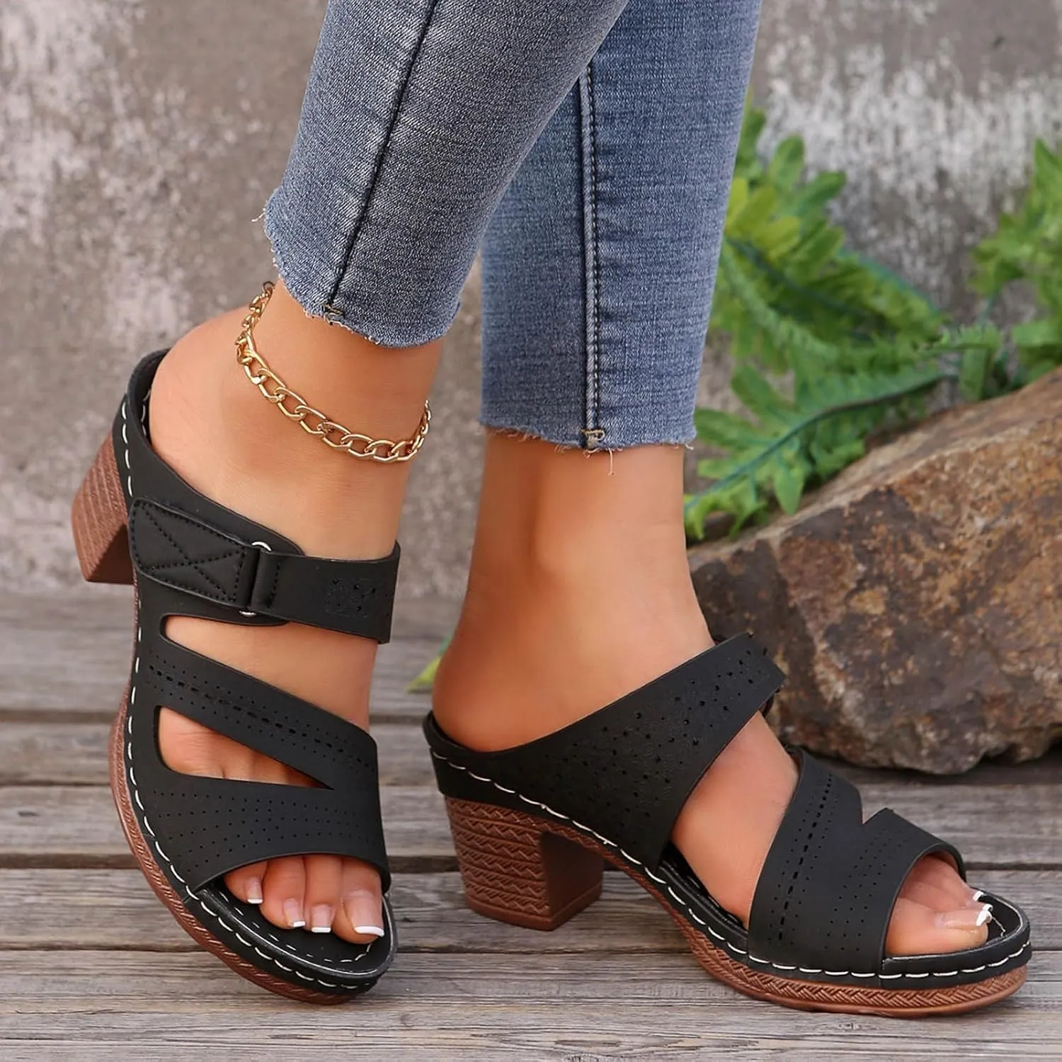 Wedge Sandals Women Fish Mouth Sandals Outdoor Casual Slippers Thick Sole Summer Platform Shoes