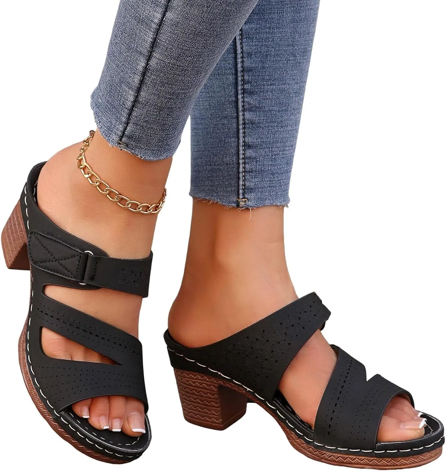 Wedge Sandals Women Fish Mouth Sandals Outdoor Casual Slippers Thick Sole Summer Platform Shoes