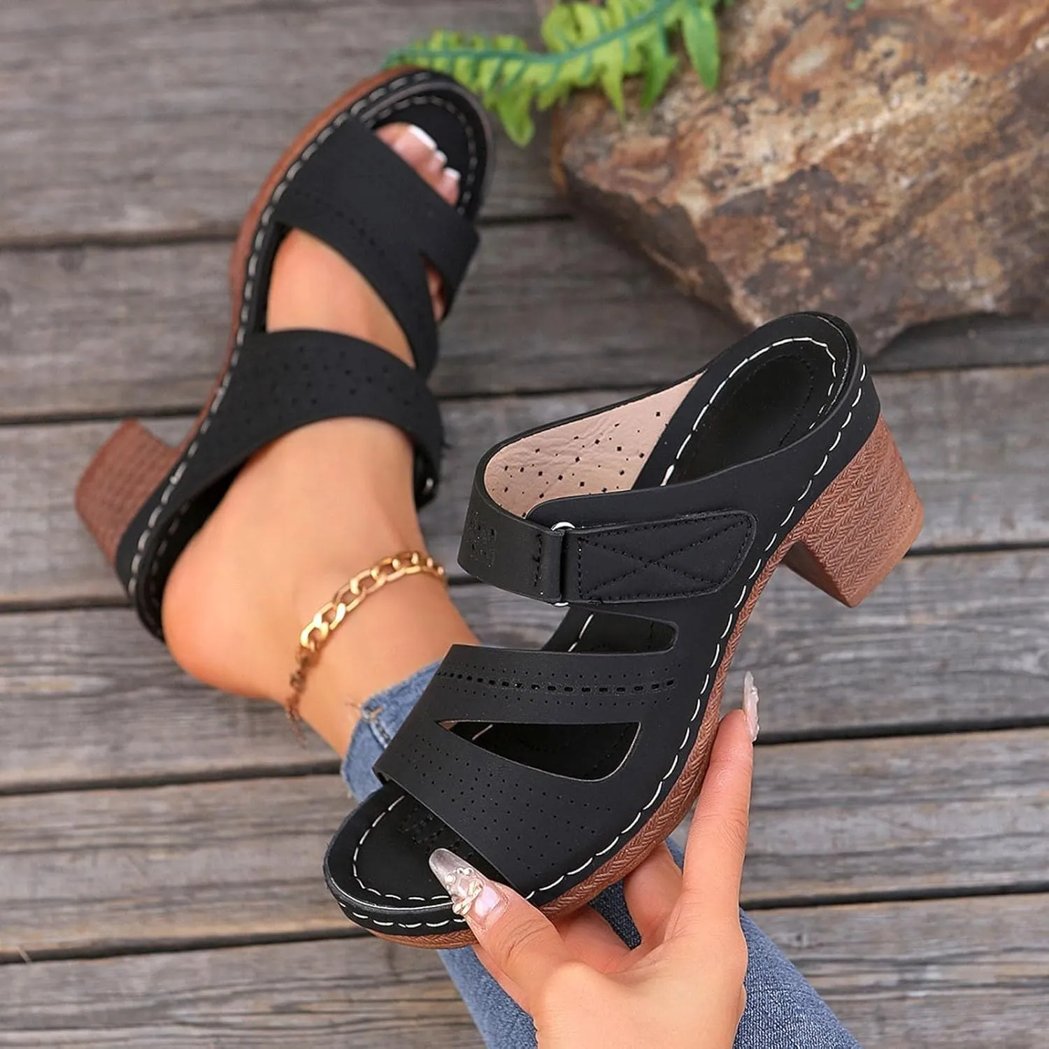 Wedge Sandals Women Fish Mouth Sandals Outdoor Casual Slippers Thick Sole Summer Platform Shoes