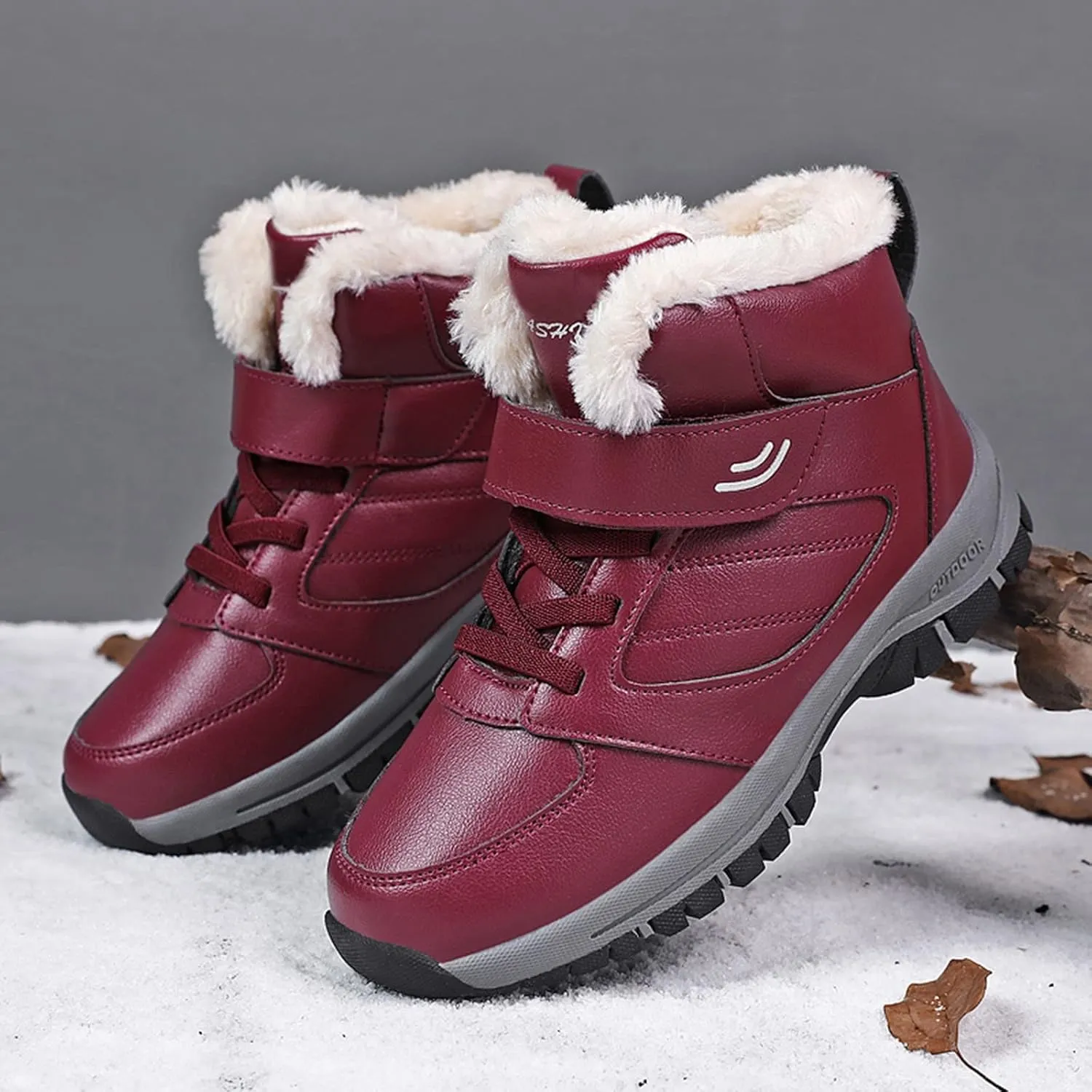 Wide Calf Snow Boots for Women Plus Size 10 Wide Snow Boots for Woman Women Winter Booties Leather Mid Calf Winter Boots for Women Low Heel Women Winter Wide Width Boot