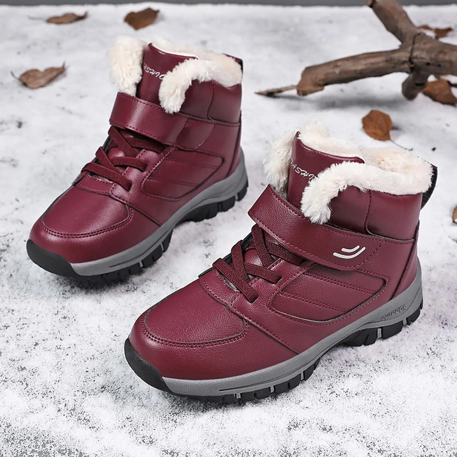 Wide Calf Snow Boots for Women Plus Size 10 Wide Snow Boots for Woman Women Winter Booties Leather Mid Calf Winter Boots for Women Low Heel Women Winter Wide Width Boot