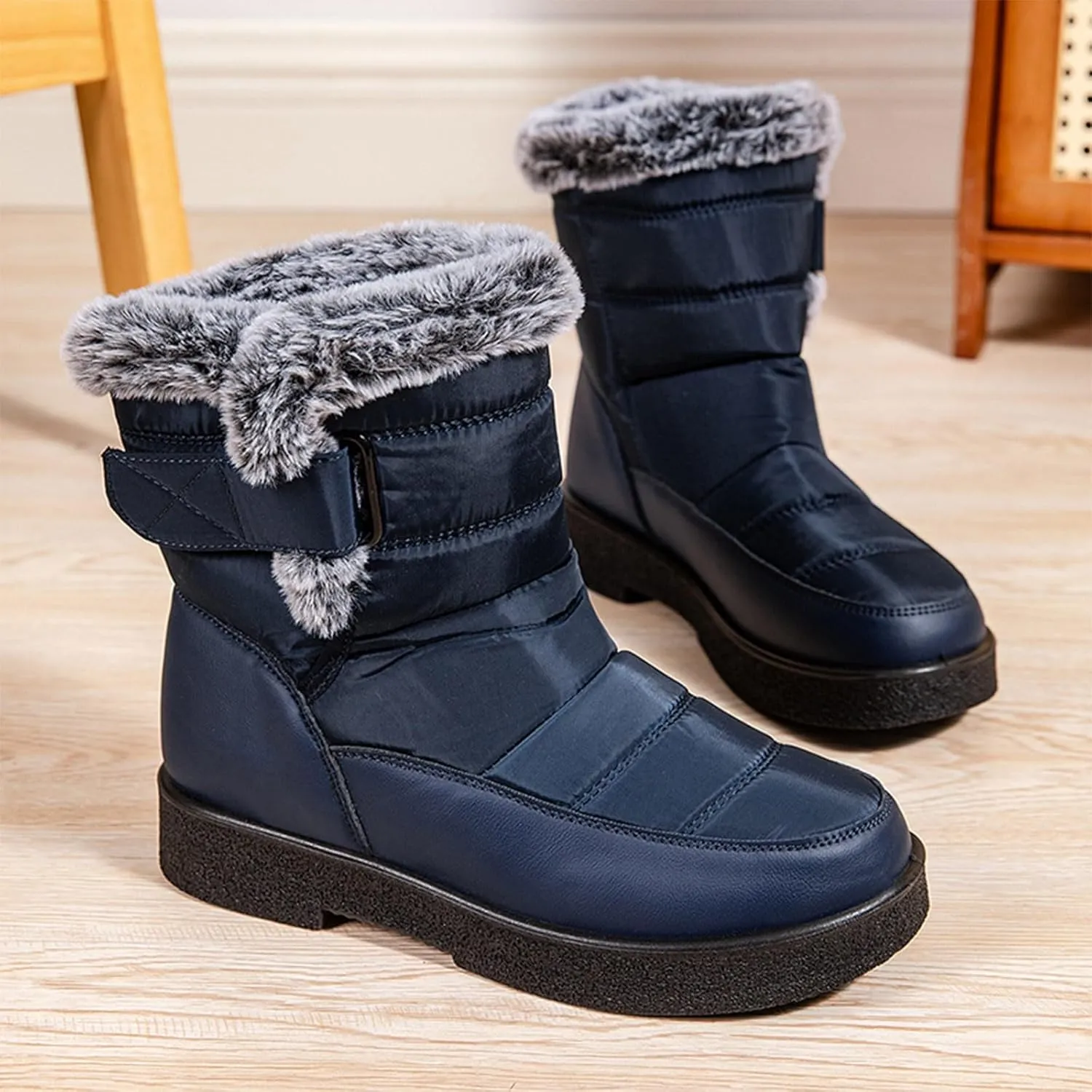 Winter Boots for Women Snow Boots for Women Ladies Fashion Winter Plush Insulation Solid Color Thick Heels Snow Boots