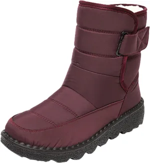 Winter Boots for Women Snow Boots for Women Warm Round Toe Thick Bottom Waterproof Mid Calf Boots for Women Comfy