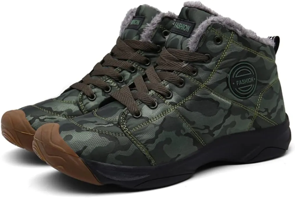 Winter Leather Ankle Boots Men Casual Shoes Outdoor Waterproof Work Tooling Men Hiking Boots Sneakers Warm Military Boots
