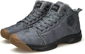 Winter Leather Ankle Boots Men Casual Shoes Outdoor Waterproof Work Tooling Men Hiking Boots Sneakers Warm Military Boots