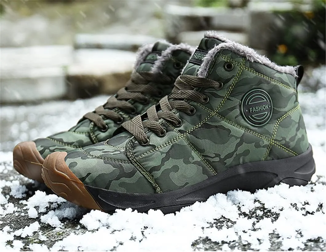 Winter Leather Ankle Boots Men Casual Shoes Outdoor Waterproof Work Tooling Men Hiking Boots Sneakers Warm Military Boots